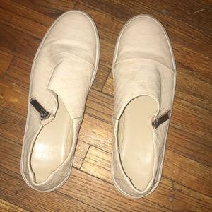 Cream colored slip ons